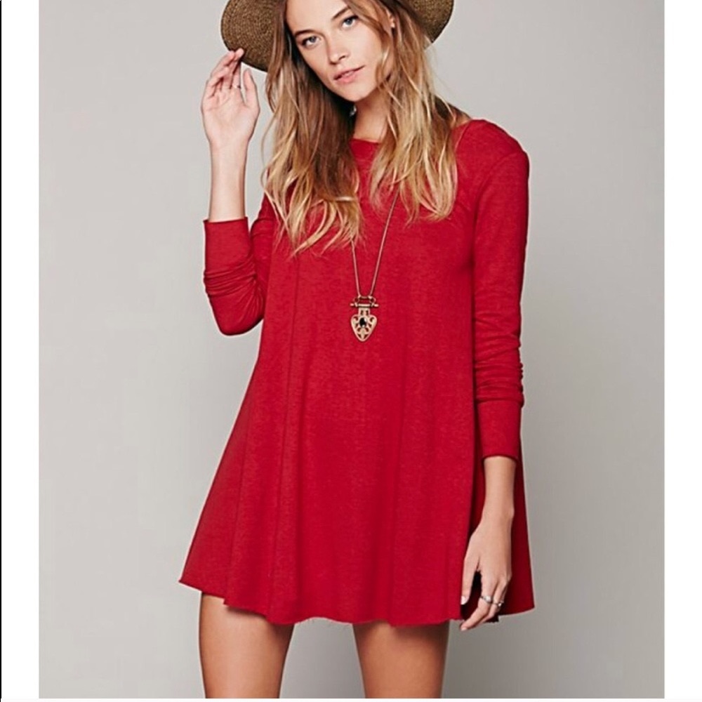 Free People Beach Orange Swing Dress